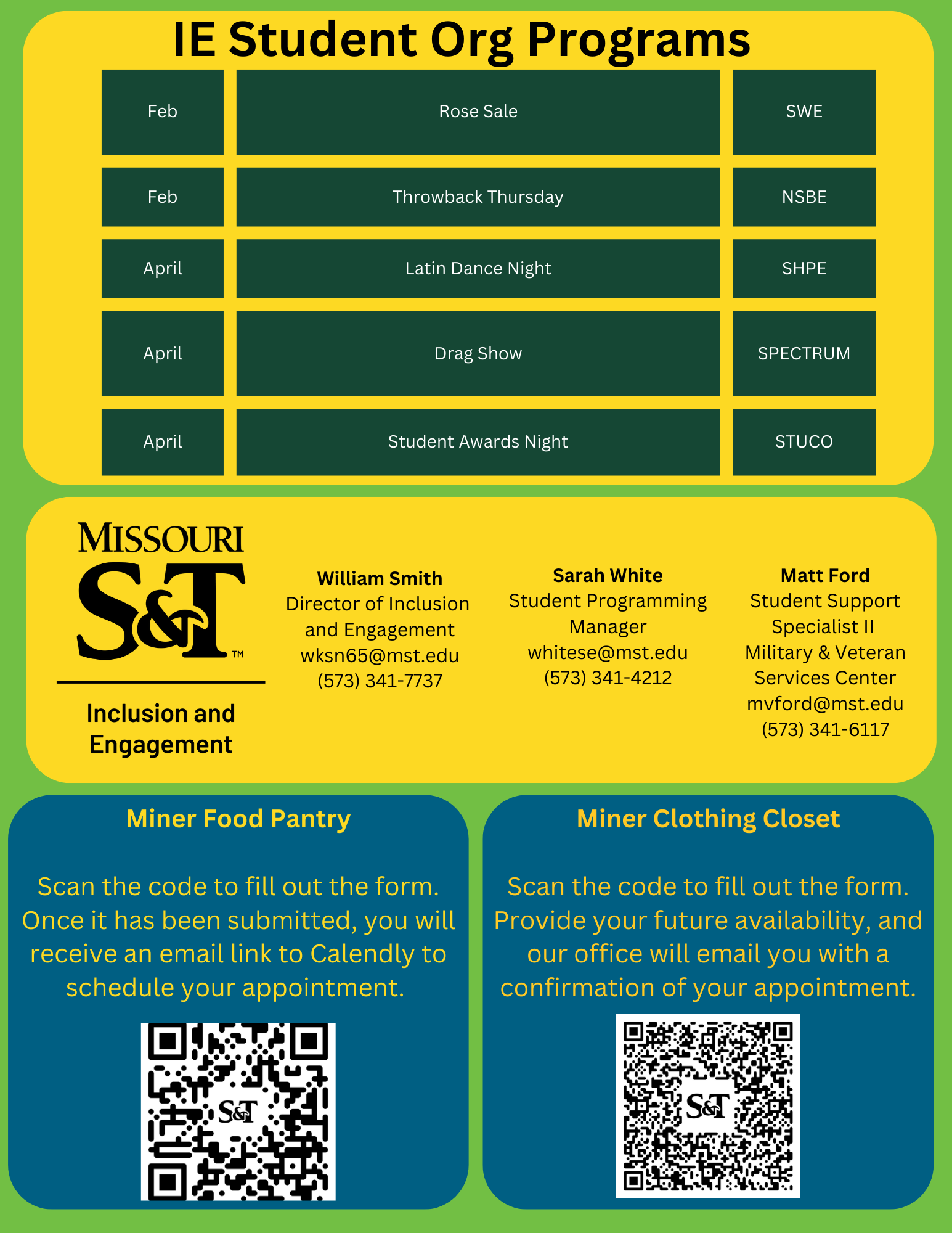 Spring 2025 I&E Program Schedule Page 2